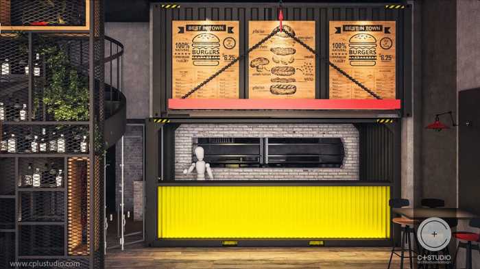 Burger house interior design