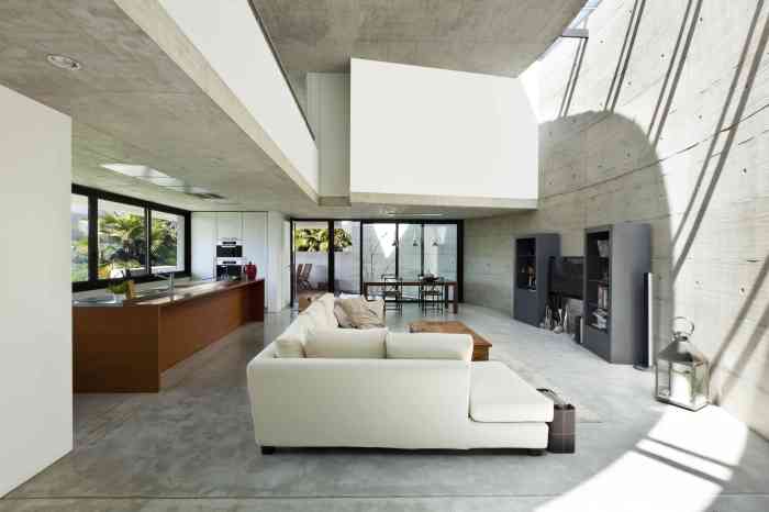 Concrete house interior design